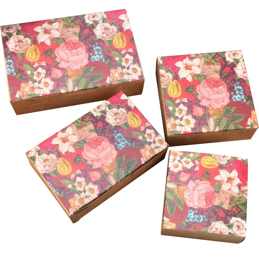 

10pcs/pack Vintage oil painting Cookies boxes Portable Gift Box DIY Paper Boxes Cake Candy Party Mooncake gift boxes