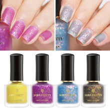 BORN PRETTY матовый лак для ногтей неровные блестки Зеленый Фиолетовый Серебряный разноцветный лак Micas Serises дизайн ногтей лак