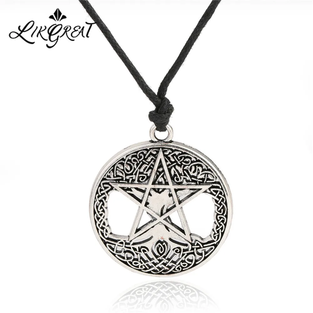 Подвеска LIKGREAT в ретро стиле звезда пентаграмма ожерелье Wicca символ амулет