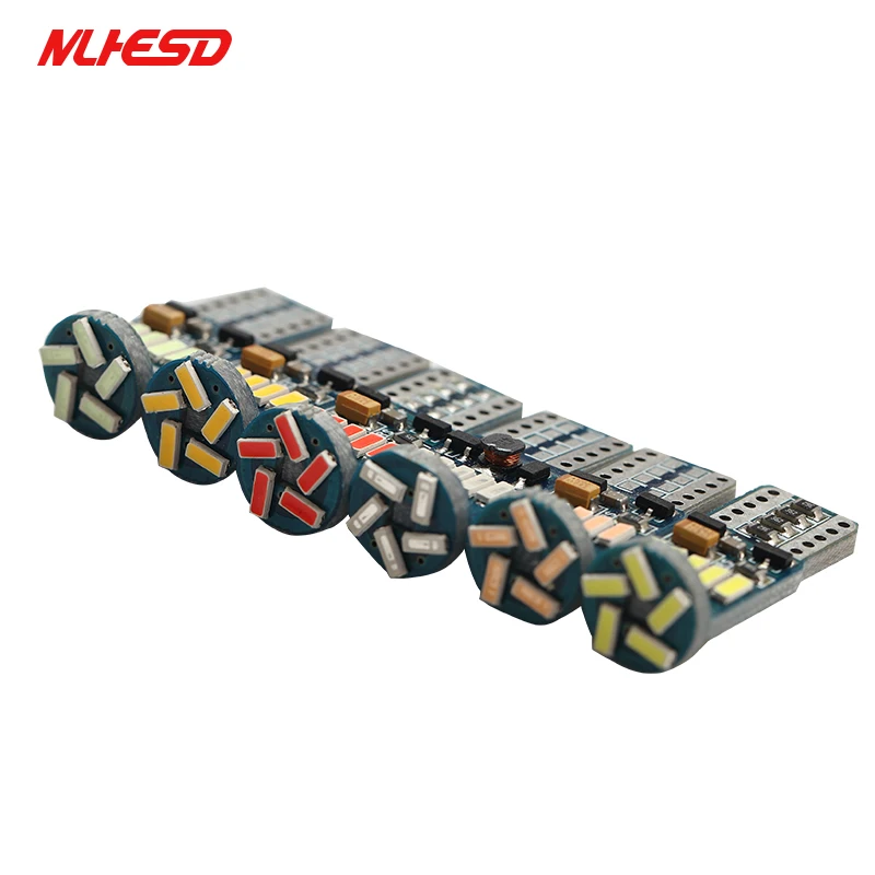 

100PCS/lot Car Auto LED T10 canbus led W5W Canbus t10 led 15smd 4014 LED nonpolarity led Parking Light External Light 12v 24
