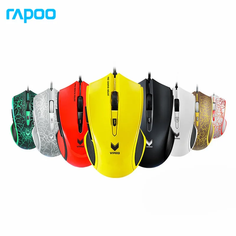 Оригинальный Rapoo V20S оптическая USB Проводная Professional Gaming мышь 3000 точек на светодио