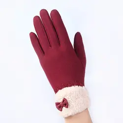 Для женщин Зимняя мода тонкий Прихватки для мангала теплая рука наручные не Подпушка кашемир открытый Сенсорный экран
