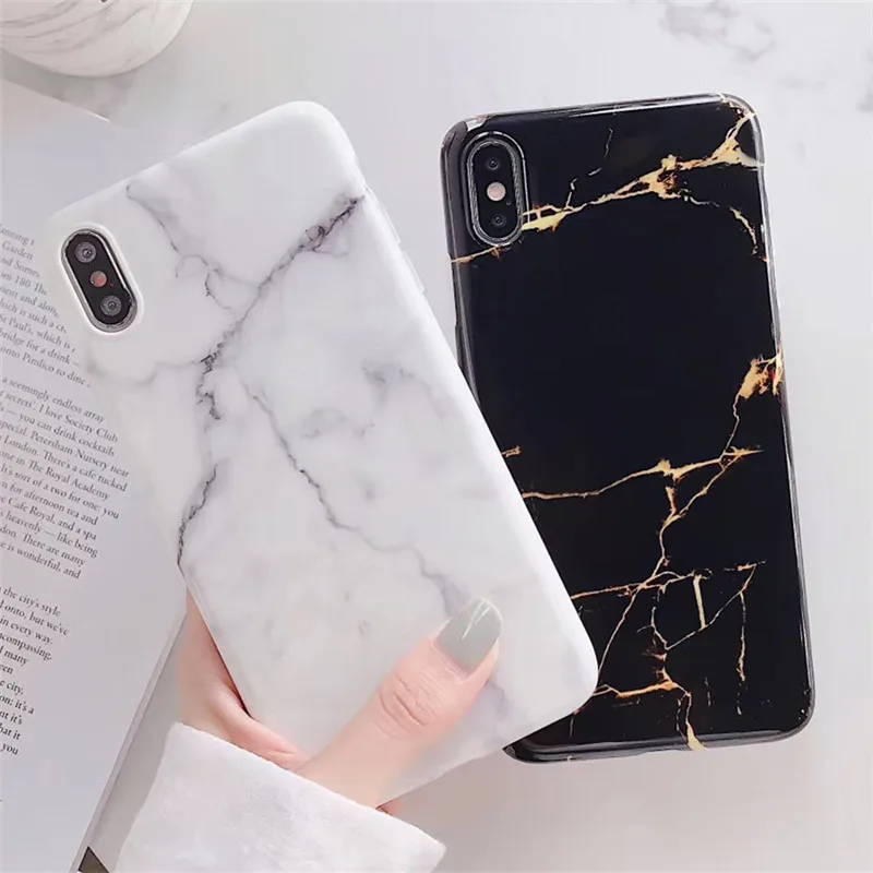 

Gold Line marble soft silicone Case For iphone XS Max back Cover For iphone X XSMax Xr 6 6S plus 8 plus 7 plus phone case fundas
