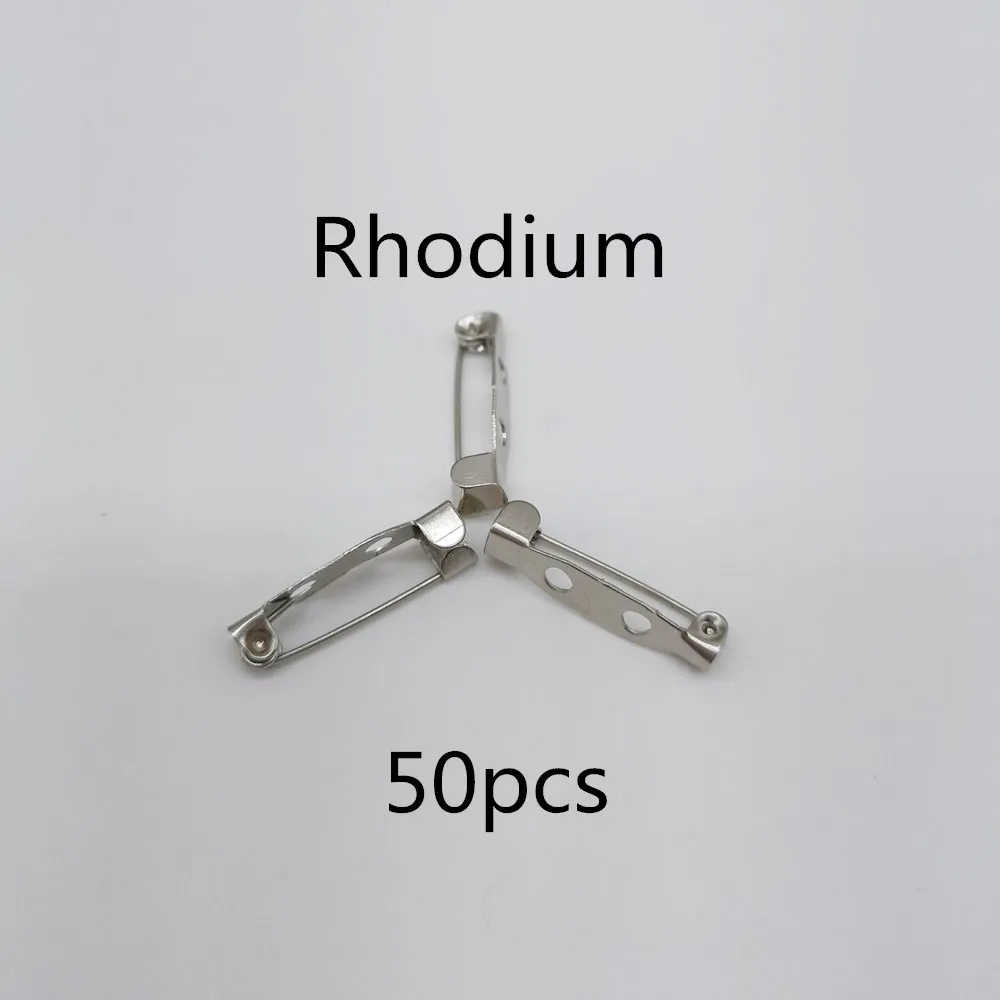 50 шт. 1,5/2/2,5/3/3,5 см цвет серебристый, Золотой английские булавки брошь DIY ювелирных изделий для изготовления ювелирных изделий ювелирные изделия аксессуары - Цвет: Rhodium(50pcs)
