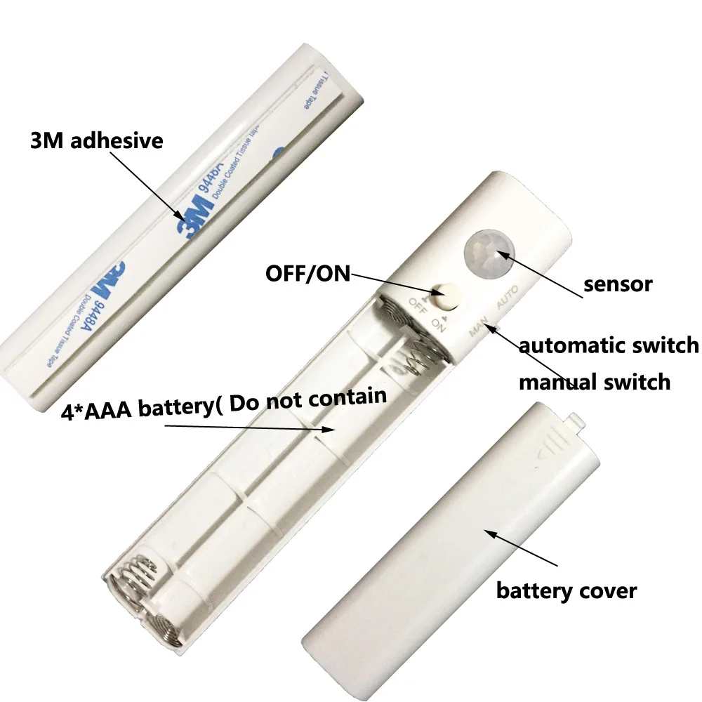 Us 7 99 20 Off 30 Leds Pir Motion Sensor Night Light 1m Led Strip Automatic Shut Off Timer Battery Operated Luminaria Wardrobe Cabinet Bed Lamp Led