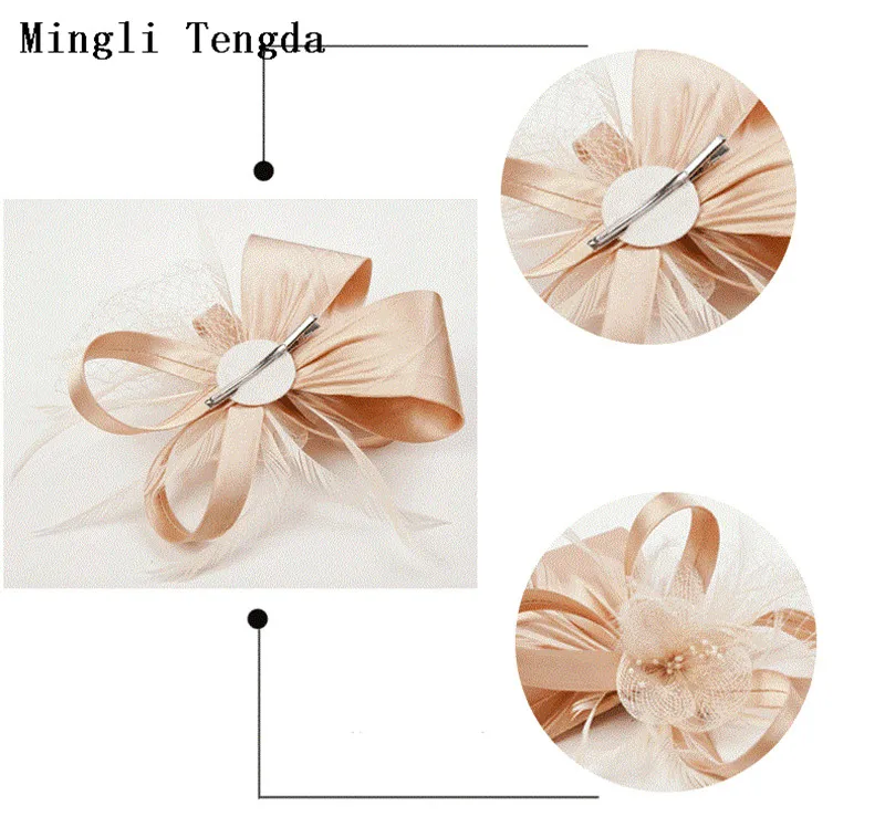 Mingli Tengda красный перо Свадебный головной убор белье головной убор Свадебные Шапки и Fascinators женские вечерние Свадебные Hat Veil 2018