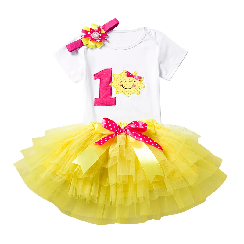 Платье с единорогом для новорожденных девочек 1 год, 1 год, 1 год, для первого дня рождения, Одежда для младенцев, Золотое крестильное платье для девочек