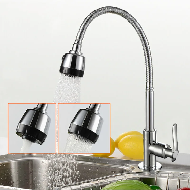Free shipping Hot sale single cold kitchen sink faucet with top quality polished chrome kitchen sink