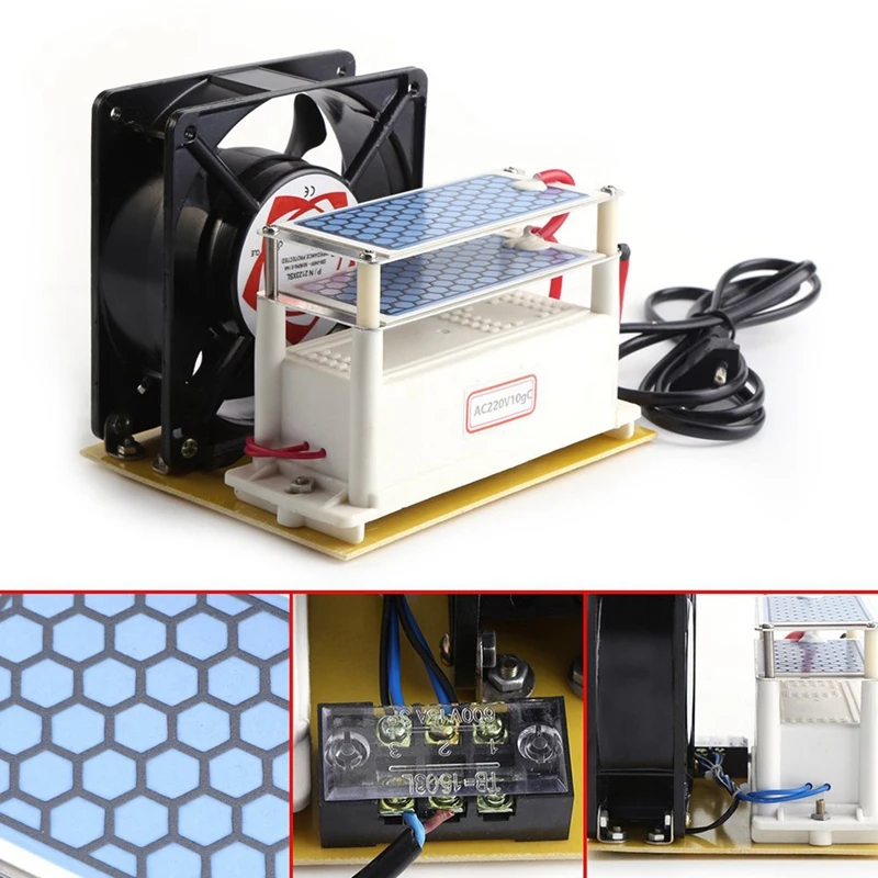 

Eu Plug, Ceramic Ozone Generator Purifier Sterilizer Double Leaves Ceramic Ozone Plates With Cooling Fan (Eu Ac220V)