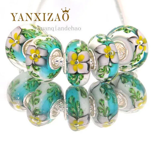 Yanxizao Модные 5 шт. 925 серебро техника Murano Бусины соответственные Пандоре