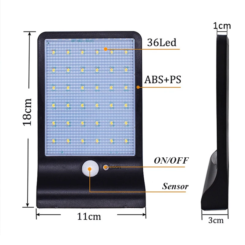 Новые 450LM 36 LED солнечной энергии уличного света PIR датчик движения лампы сад Безопасность лампы Открытый Уличный водонепроницаемый настенные светильники