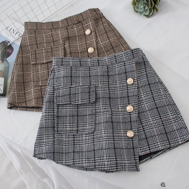 Special Offers 2018 new fashion women's skirt shorts plaid woolen shorts autumn and winter new short pants Special Offers 2018 new fashion women's skirt shorts plaid woolen shorts autumn and winter new short pants