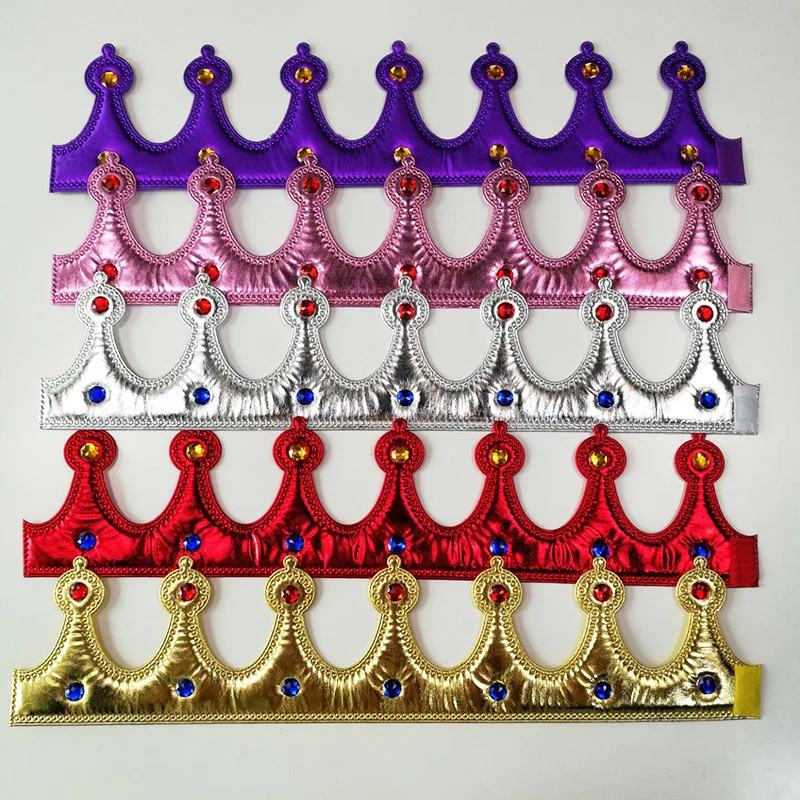

Gold Crown King Queen Princess Fancy Dress Adjustable Kids Adult Props Cosplay Party Hats Christmas Halloween Navidad Wedding