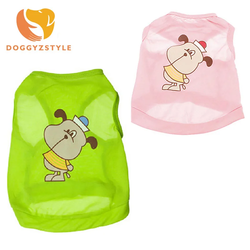 Cartoon Dog Vest Clothes Summer Casual Shirt Clothing For Small Dogs Teddy Costume Goods Pets Accessories DOGGYZSTYLE |