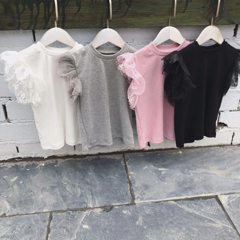 

2019 New Summer Item Girl Lace Short Sleeve T-shirt Fashion Design