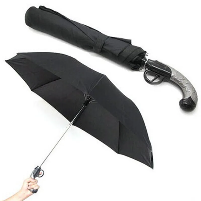 YFGXBHMX Модный высококачественный пистолет стильные зонты черный зонтик с длинной ручкой для мужчин автоматический зонт Мужская корпорация paraguas - Цвет: Черный