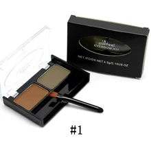 POPFEEL 2 Colors Beatty New Professional Waterproof Eyebrow Powder Soft Eyebrow Brush Kit Makeup Cosmetic Long