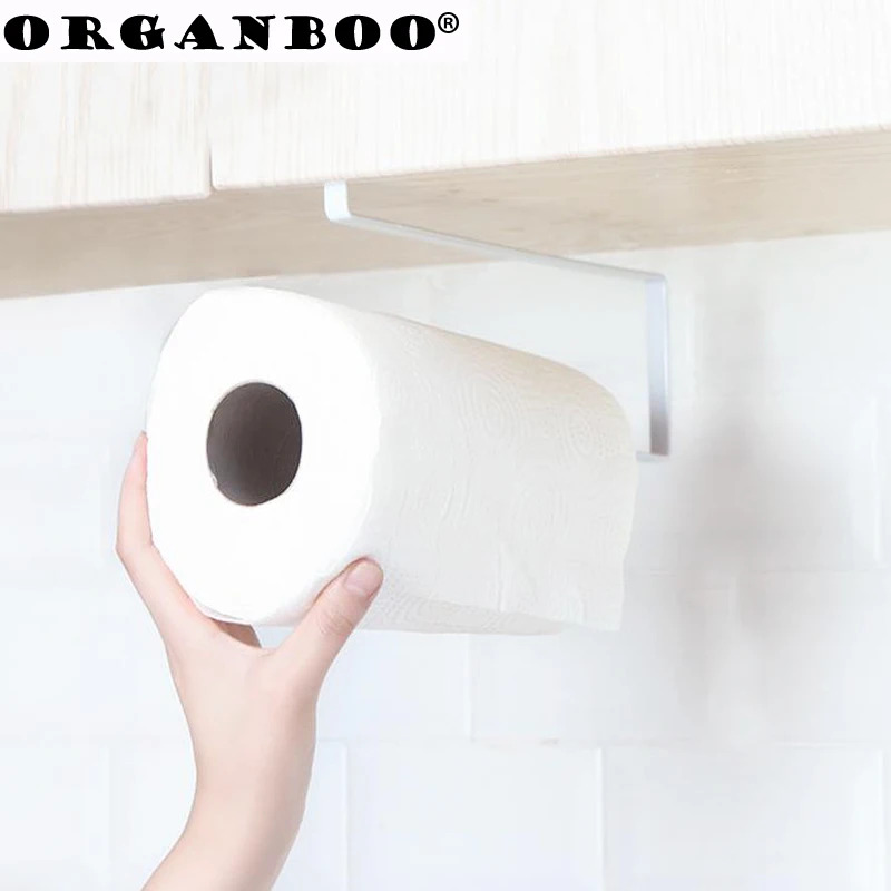 ORGANBOO шкафы без дырочек рулон держатель Бумажная вешалка для полотенец кухонные