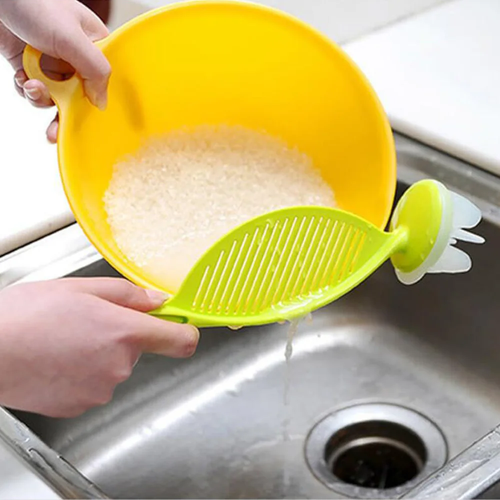

1Pc Plastic Rice Washer and Strainer for Easy Handling Rice Cleaner Washing Rice Practical Kitchen Tools Random Color 100gC