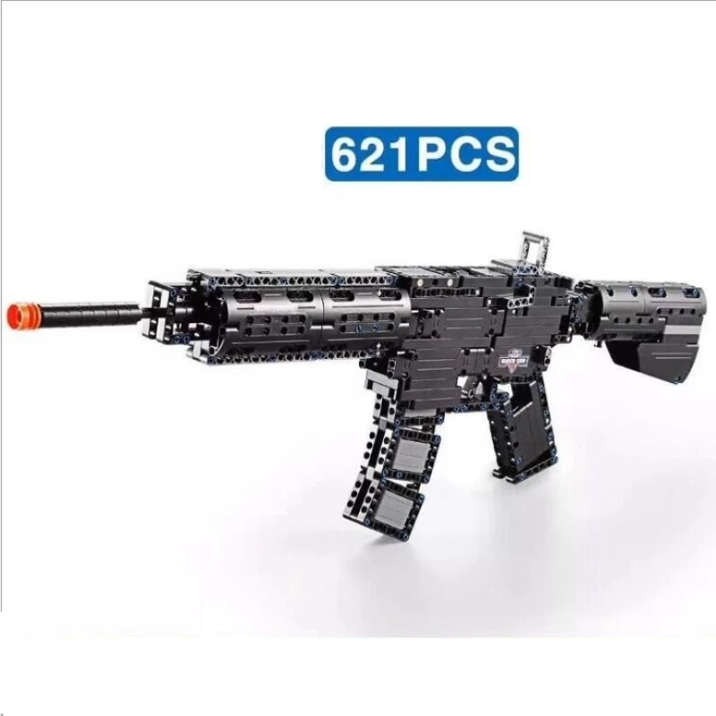 

DIY Toy Gun Desert Eagle AK47 M4A1 Compatible with Model Building Blocks Assembly Toy Brain Game Can Fire Bullets