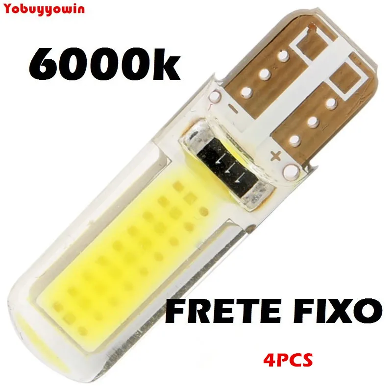 

Lampada T10 Cob Led Siliconada Pingo Luz W5w 6000k Branca Torpedo Farol Frete (4 unidade)