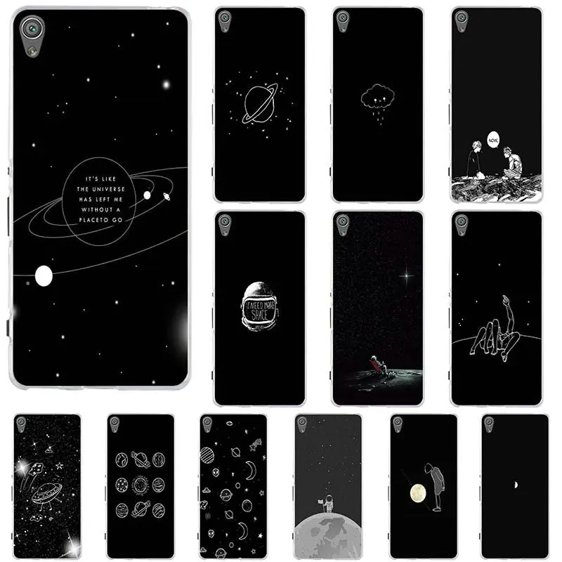 Starry Kiss White Line Abstract Art Soft TPU Mobile Phone Cases Transparent for Sony Xperia Z Z1 Z2 Z3 Z5 M2 M4 XA E5 T3 Compact |