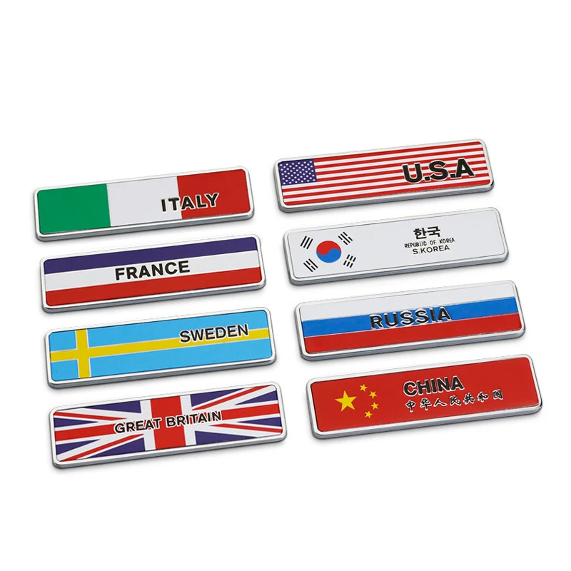 Хромовые Автомобильные украшения флагом эмблема автомобиля средства ухода за