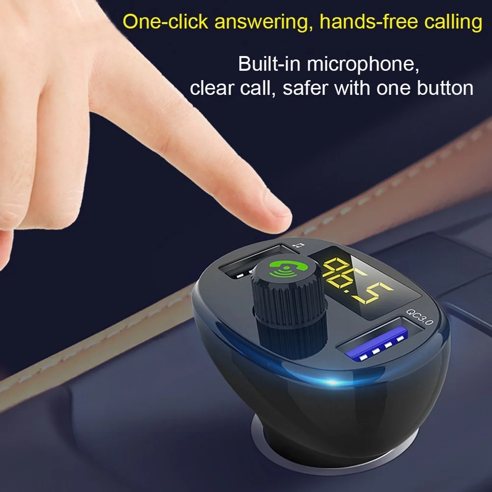 SRUIK FM передатчик Bluetooth MP3 плеер Handsfree Car Kit беспроводной радио без потерь звука QC3.0