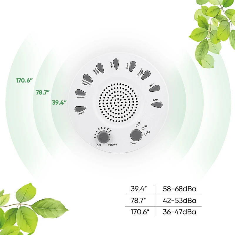 Портативный белый шум звуковая машина детский свет сна терапия регулятор с 9 растений успокаивающий звук детский спальный монитор