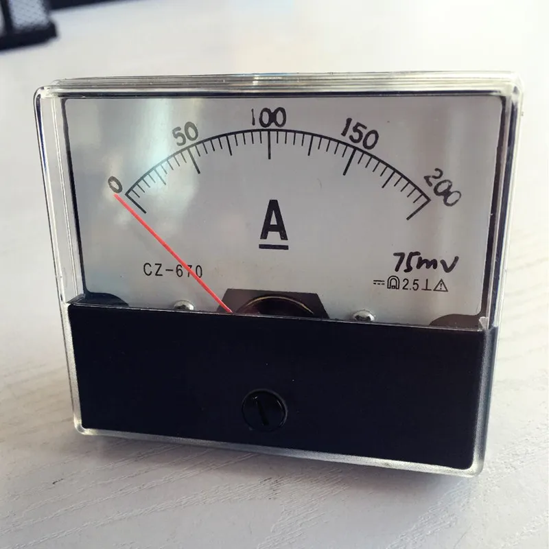 Pointer Analog Amp Panel Meter Current Ammeter DC 0 200A 200A with