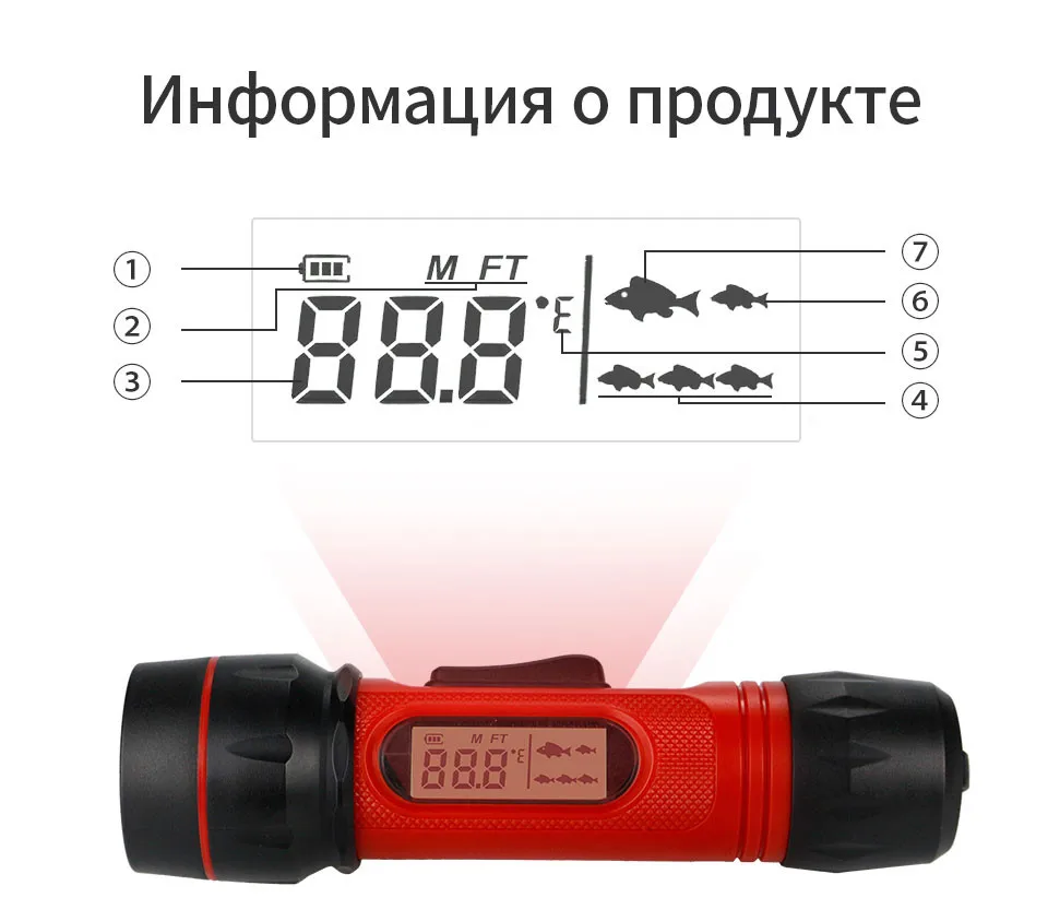 Рыболокатор с цифровой ручкой для рыбалки портативный рыбопромысловый эхолот зонд водонепроницаемый датчик