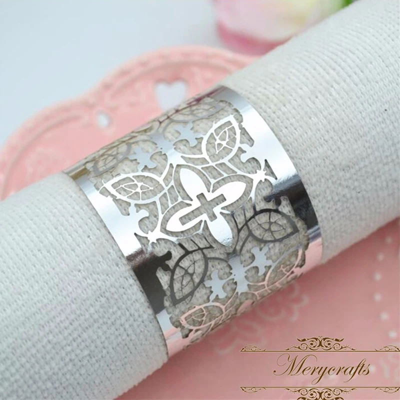 

Custom names bright silver Baptism First Holy Communion cross napkin rings