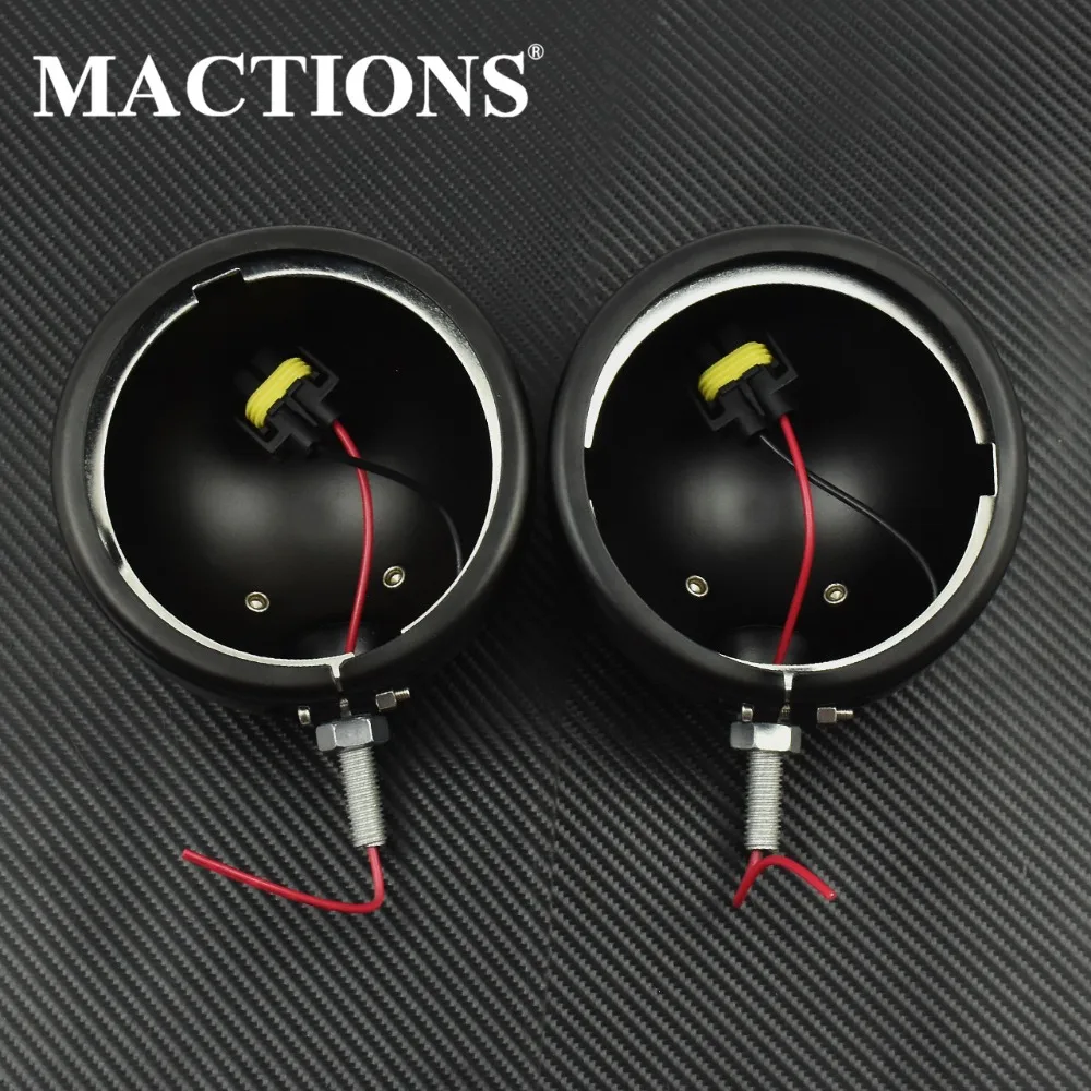 

4.5" LED Fog Light Outer Cover Frame Aluminum Bracket Outer Casing Mount Housing For Harley Motorcycle Black Aluminum Alloy