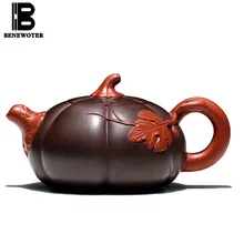 230 мл фиолетовый глина двойной цвет тыквенный горшок с 9 отверстиями все ручной работы зеленая грязь Китайский Исин чай горшок пуэр чайный набор кунг-фу Zisha