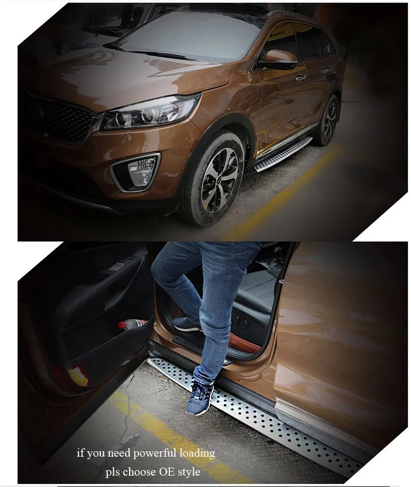 Hot strong side step nerf bar running boards for KIA Sorento-,powerful enough,can stand 5 persons,expensive but good