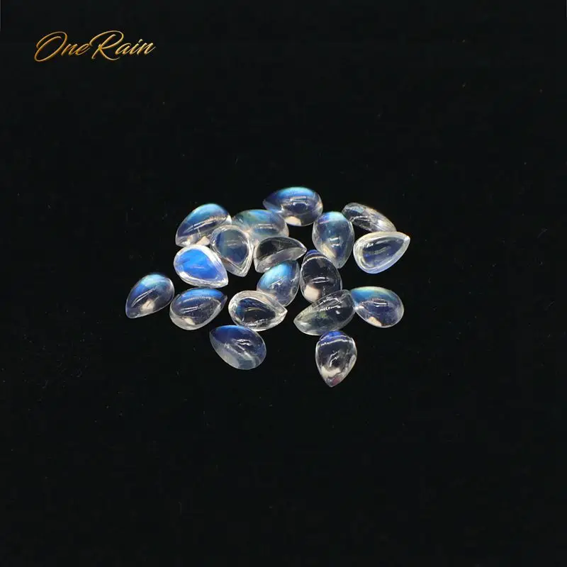 OneRain 1 PCS AAAAA Loose Gemstones White Blue Rainbow 5 * 7 MM Pear Water Drop Natural Moonstone DIY Jewelry Making Whoesale OneRain 1 PCS AAAAA Loose Gemstones White Blue Rainbow 5 * 7 MM Pear Water Drop Natural Moonstone DIY Jewelry Making Whoesale