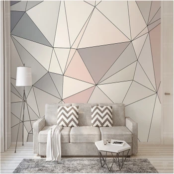 

European 3d Murals Custom Geometry Triangle Stitching Modern 3d Wallpaper for Living Room Environment Friendly Bedroom Kitchen