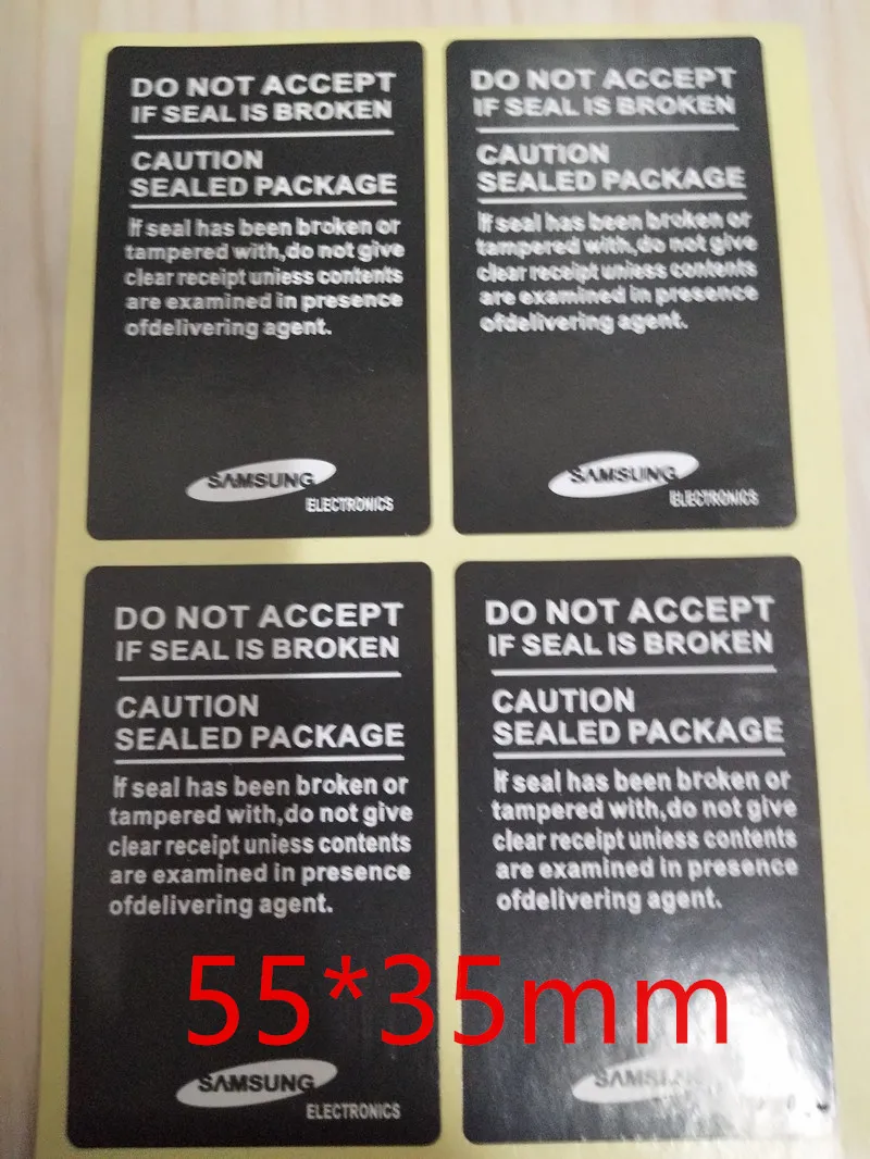 100 PCSLot  universal mobile phone seal label sticker samsung Galaxy S4 I9500 S3 S2 delivery Add sticky 55X35mm  Free shipping