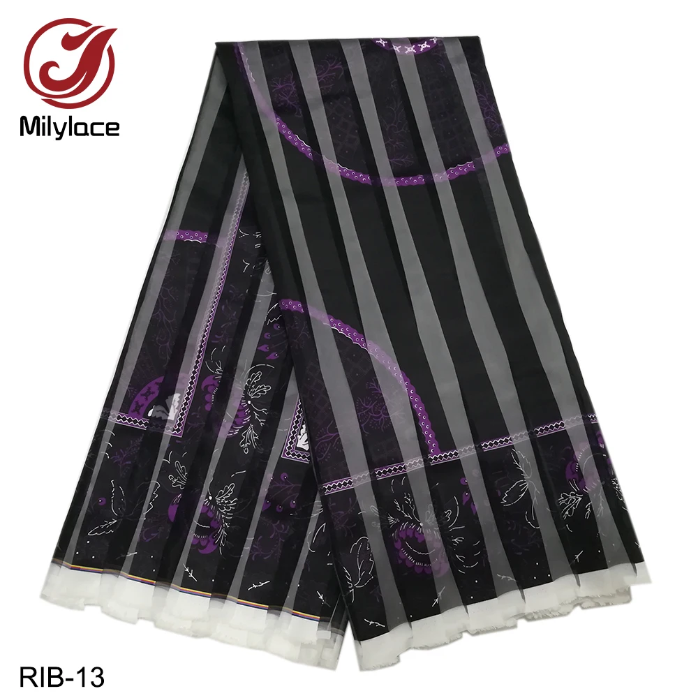 

Popular African Printed Organza and ribbon Fabric thick Ribbon fabric for Garment Material RIB-01