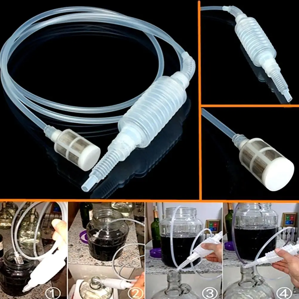 

2m Home Food Grade Plastic Brew Syphon Tube Pipe Hose Wine Beer Making Tool