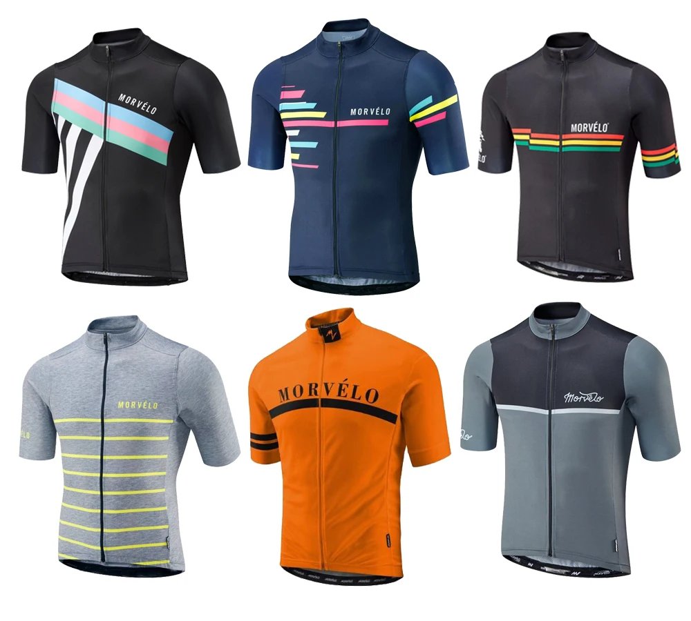 cheap 2019 NEW Morvelo Summer Breathable Short Sleeve Cycling Jersey Ropa De Ciclismo Hombre Bike Clothing Tops MTB Bicycle Clothes