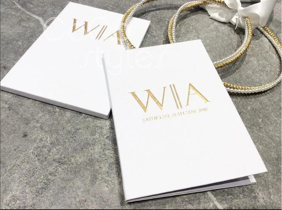  Cocostyles diy pure white foiling hardcover folded wedding invitation for church wedding party even - 32879858004