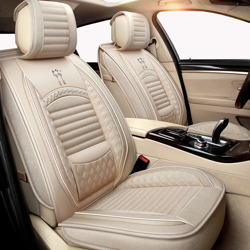 Высококачественный льняной чехол для автомобильных сидений honda accord 2003 2007 2018 civic crv