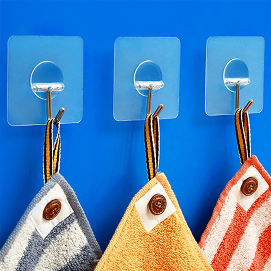 New Bathroom Wall Hanging Hooks 8Pcs Strong Transparent Suction Cup