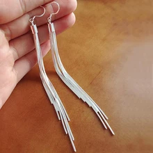 Jiayiqi винтажные длинные серьги, серебряные цветные серьги с кисточками, высококачественные серьги, модные ювелирные изделия для женщин, лучший подарок