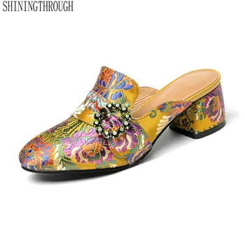 

2019 Elegant Retro Sandals Womens Chunky Square Heel Gladiator Rome Spring Summer Sandals Shoes Woman Comfort Slippers