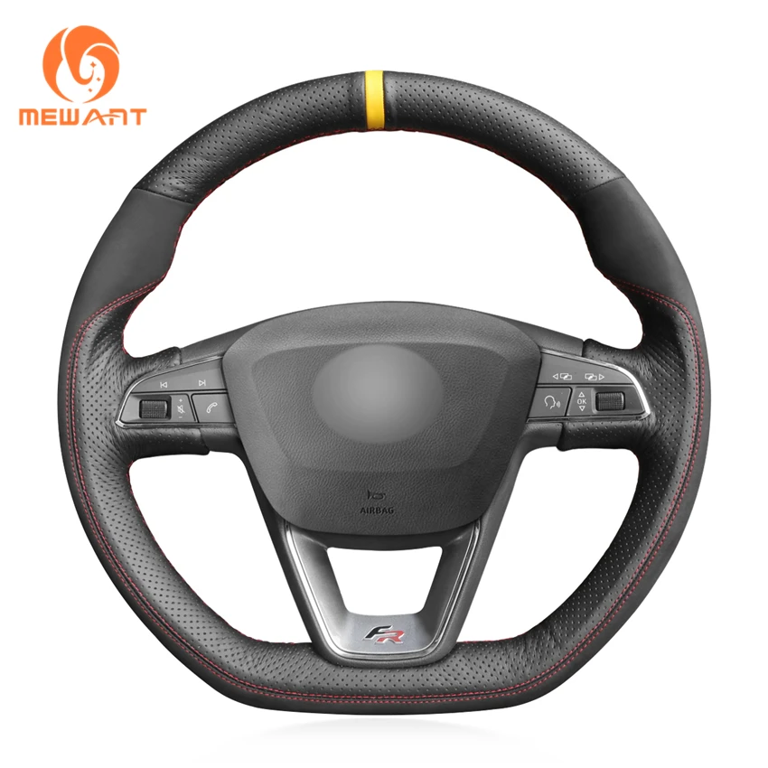 MEWANT черная замшевая накладка на руль из натуральной кожи для Seat Leon (FR | CUPRA) Ibiza Alhambra
