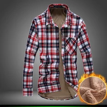 2016 neue Stil Marke herren Winter Lässige Mode Männer Lange hülse Shirt Plus Dicke Samt Warmen Shirts Plaid Taschen Hohe qualität