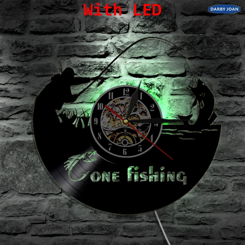 Светодиодный виниловый светильник Gone Fishing в стиле ретро настенный с цветным