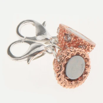 

10pcs Rhinestone Round Ball Brass Magnetic Clasps Jewelry Finding 43 x 10mm for Necklace Bracelet Making Crafts Rosegold color